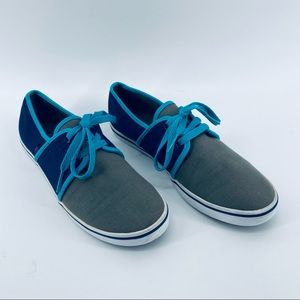 VANS Women's Size 9 Aleeda Canvas Lace Up Color Block Sneakers Shoes Gray Blue